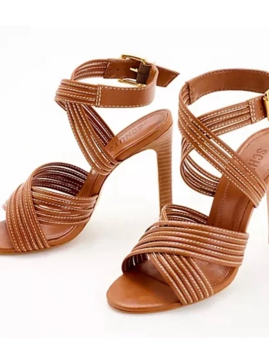 Schutz Brown Strappy High Heel Sandal - Picture 2 of 4